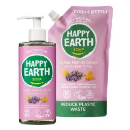 Happy Earth Lavender Ylang Handzeep + Refill Combi Pack
