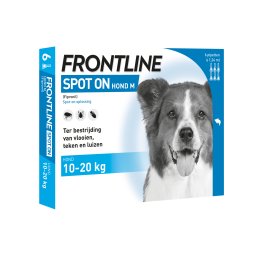 Frontline Spot-On Hond , 10 tot 20 kg, 6 Pipetten