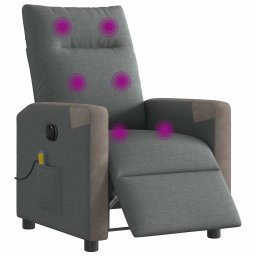 vidaXL Massagestoel elektrisch verstelbaar stof donkergrijs