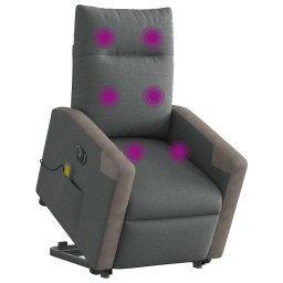 vidaXL Sta-op-massagestoel elektrisch verstelbaar stof donkergrijs