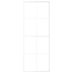 vidaXL Schuifdeur 76x205 cm mat ESG-glas en aluminium wit