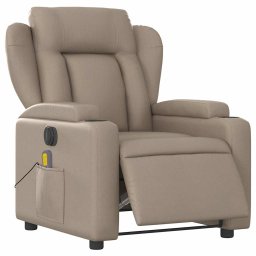 vidaXL Massagestoel verstelbaar elektrisch kunstleer cappuccinokleurig
