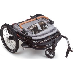 Bobike 2-in-1 fietskar en wandelwagen - zwart/bruin