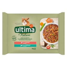 Ultima Cat Nature 4 x 85 g - Zalm & Kabeljauw