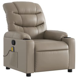 vidaXL Massagestoel verstelbaar kunstleer cappuccinokleurig