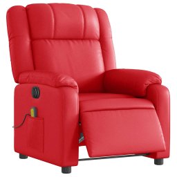 vidaXL Massagestoel verstelbaar elektrisch kunstleer rood