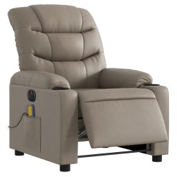 vidaXL Massagestoel verstelbaar elektrisch kunstleer cappuccinokleurig