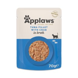 Applaws Maaltijdzakjes in Bouillon 12 x 70 g - Tonijnfilet met garnalen