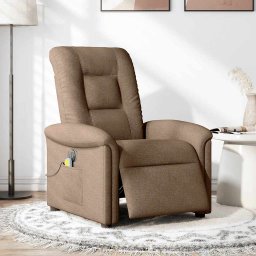 vidaXL Massagestoel elektrisch verstelbaar stof bruin