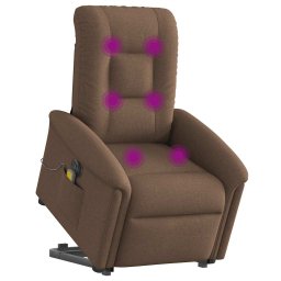 vidaXL Sta-op-massagestoel elektrisch verstelbaar stof bruin