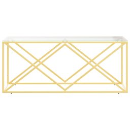vidaXL Salontafel 110x45x45 cm roestvrij staal en glas