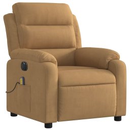 vidaXL Massagestoel elektrisch verstelbaar fluweel bruin