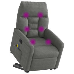 vidaXL Sta-op-massagestoel elektrisch microvezelstof donkergrijs