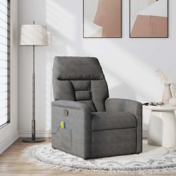 vidaXL Massagestoel microvezelstof donkergrijs