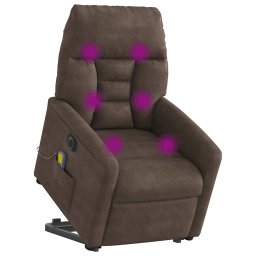 vidaXL Sta-op-massagestoel elektrisch verstelbaar microvezelstof bruin