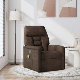 vidaXL Massagestoel microvezelstof bruin