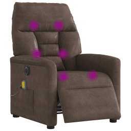 vidaXL Massagestoel elektrisch verstelbaar microvezelstof bruin