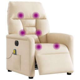 vidaXL Massagestoel elektrisch verstelbaar microvezelstof beige