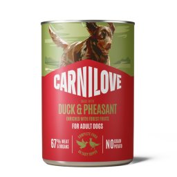 Voordeelpak: 12x400g Carnilove Dog in Paté Eend & Fazant nat hondenvoer