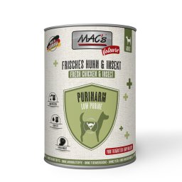 Voordeelpakket: 24x400g MAC's Dog Vetcare Purinearm Kip & Insect Natvoer voor honden