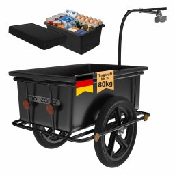 Fietskar Zwart Staal Kunststof 71x50x31cm 90 Liter