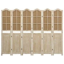vidaXL Kamerscherm met 6 panelen 214x165 cm stof bruin