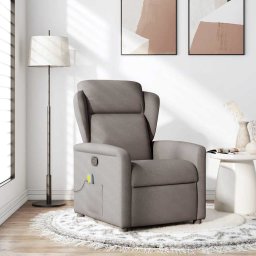 vidaXL Massagestoel verstelbaar stof taupe