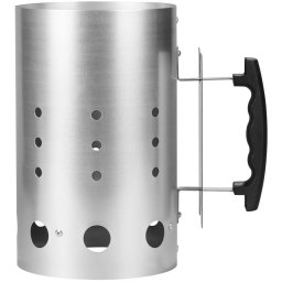 Grillmeister BBQ Starter - Materiaal: Staal - Kenmerk: voor max. 2 kg houtskool of barbecuebriketten - Vereenvoudigd het aansteken - Ergonomische greep - Gemakkelijk en veilig legen - Brikettenstarter - Houtskoolstarter - Barbecuestarter - GAK 170 A1
