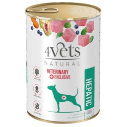 12x 400g 4vets Natural Dog Hepatic hondenvoer nat