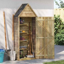 vidaXL Tuinschuur met deur 69,5x32x178 cm geïmpregneerd grenenhout