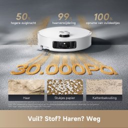 Dreame Aqua10 Roller – Robotstofzuiger - Nat- en Droogstofzuiger met 30.000 Pa - Automatisch Legen & Zelfreinigende Rol - 100 °C Rolreiniging - AutoSeal™ Tapijtkering