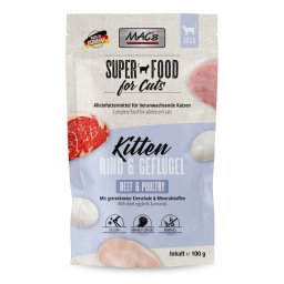 12x100g MAC's Cat Pouch Kitten Rund & Gevogelte Kattenvoer nat
