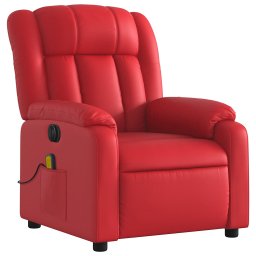 vidaXL Massagestoel verstelbaar elektrisch kunstleer rood