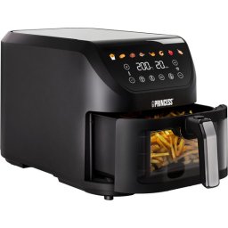 Princess 182257 SlimFry Airfryer - 8 L capaciteit - Doorzichtig kijkvenster - Digitaal touchscreen - 8 voorgeprogrammeerde instellingen - Compact design - 2000 W