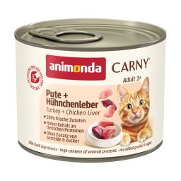 6x200g Adult Kalkoen en Kippenlever Animonda Carny Kattenvoer