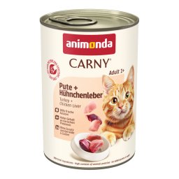 6x400g Adult Kalkoen & Kippenlever animonda Carny Kattenvoer