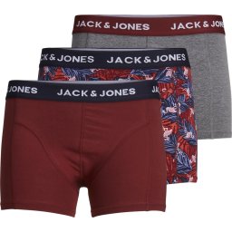 Jack & Jones Maat XL Jacred Flamingo Trunks 3 Pack Ltn 12192800 Rosewood/rosewoord