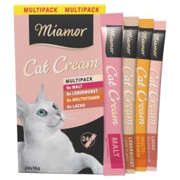Dubbelpak: 48x16g Miamor Cat Cream Variatie Katten Snacks