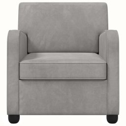 vidaXL Fauteuil Lichtgrijs fluweel