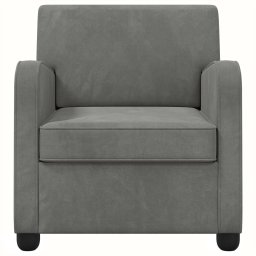 vidaXL Fauteuil Donkergrijs fluweel