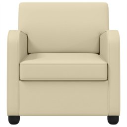 vidaXL Fauteuil Crèmekleurig Kunstleer