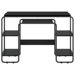 vidaXL Bureau met opbergruimte Zwart eiken 113.5 x 52 x 75.5 cm