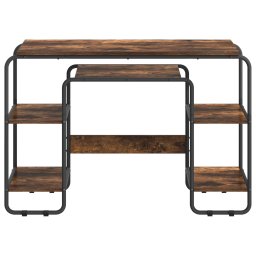 vidaXL Bureau met opbergruimte Gerookt eiken 113.5 x 52 x 75.5 cm