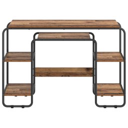 vidaXL Bureau met opbergruimte Eikenhout 113.5 x 52 x 75.5 cm