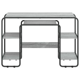 vidaXL Bureau met opbergruimte Grijs Sonoma 113.5 x 52 x 75.5 cm