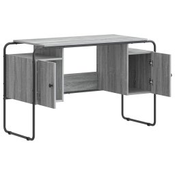 vidaXL Bureau met opbergruimte Grijs Sonoma 120 x 50.5 x 75.5 cm