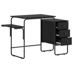vidaXL Bureau met opbergruimte Zwart eiken 120 x 50 x 75 cm