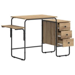vidaXL Bureau met opbergruimte Artisanaal eiken 120 x 50 x 75 cm