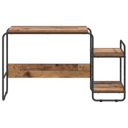 vidaXL Bureau met opbergruimte Eikenhout 131.5 x 50 x 75.5 cm