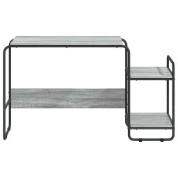 vidaXL Bureau met opbergruimte Grijs Sonoma 131.5 x 50 x 75.5 cm